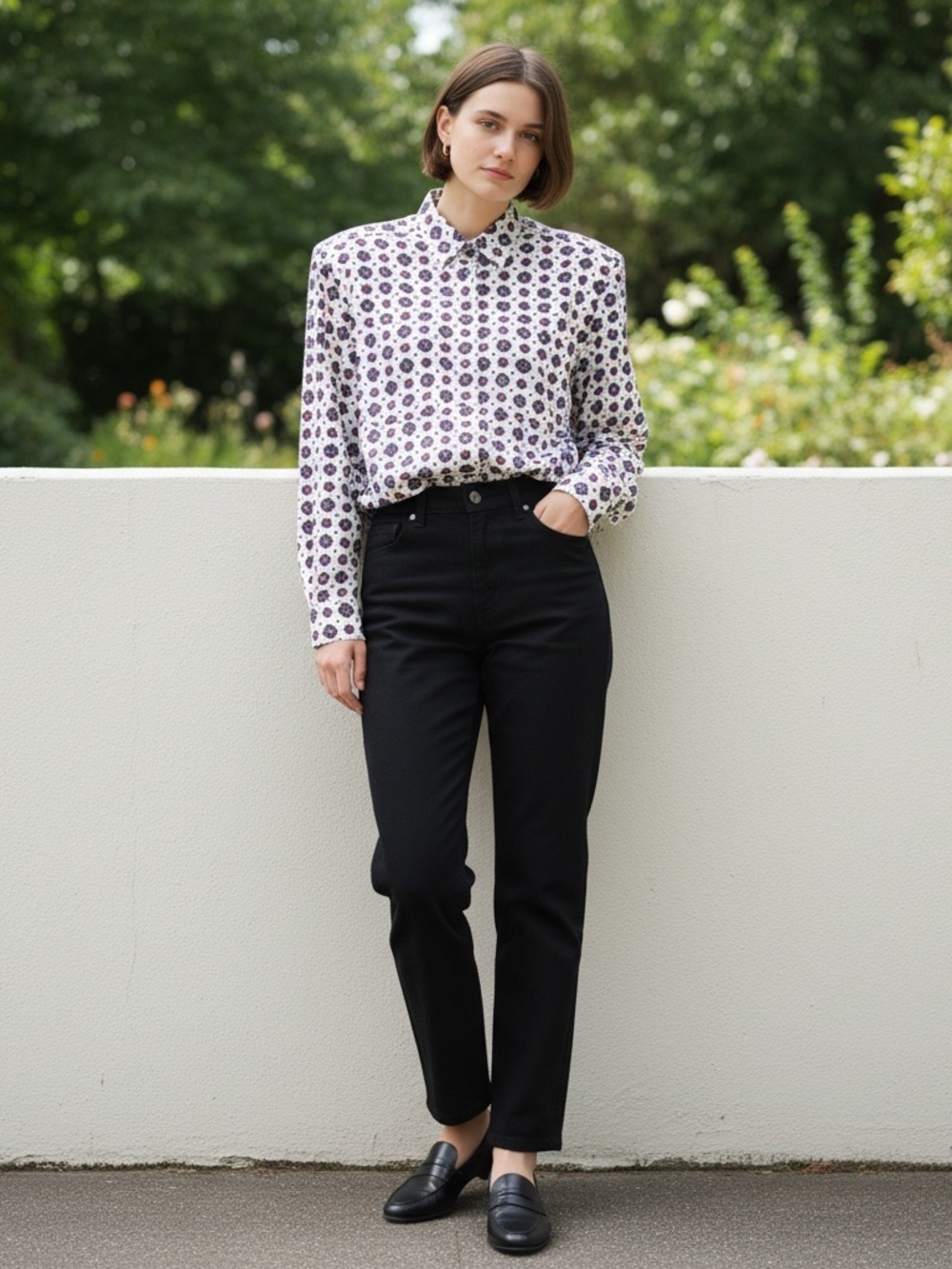 Diane Von Furstenberg vintage 1980s button down shirt women’s size M